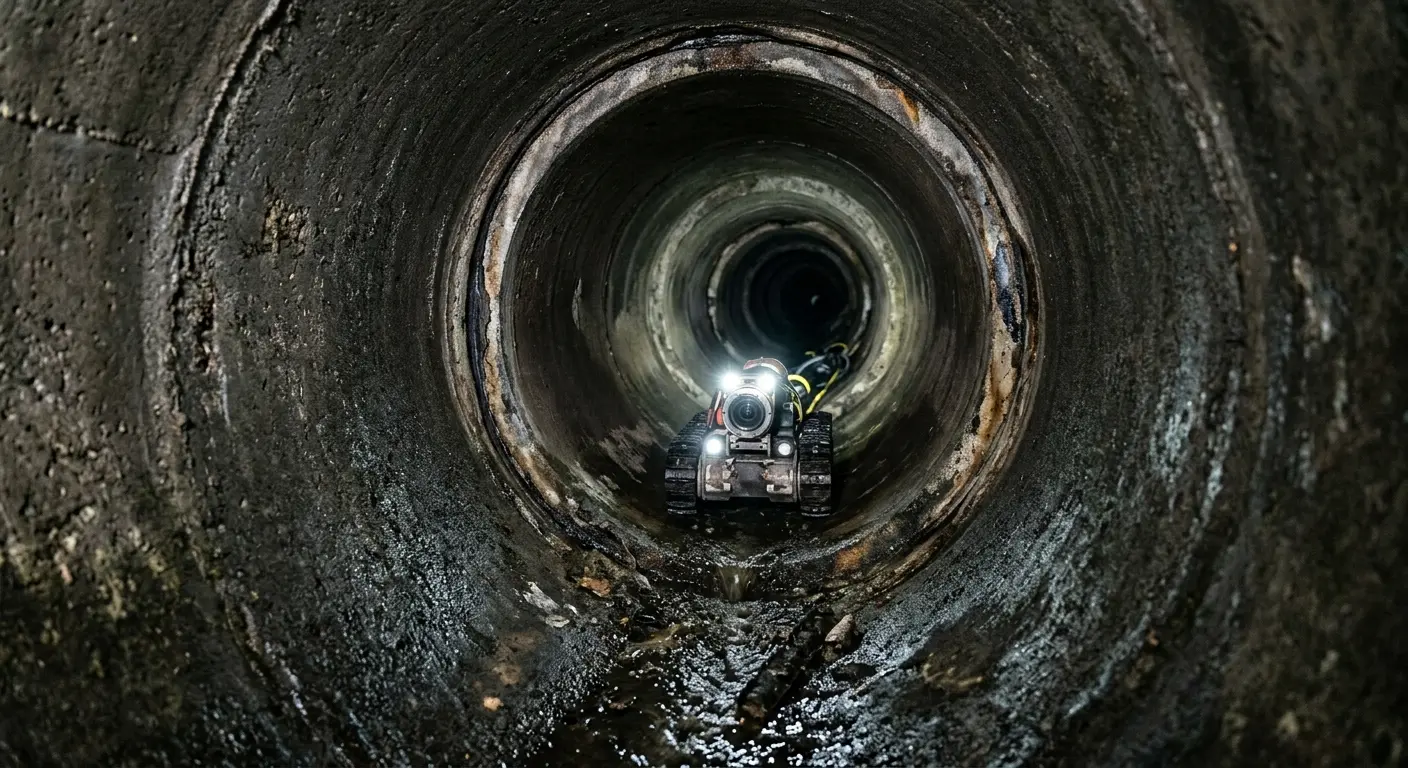 Robotic sewer camera inspecting pipe interior for Sewer Line Repair in Osprey